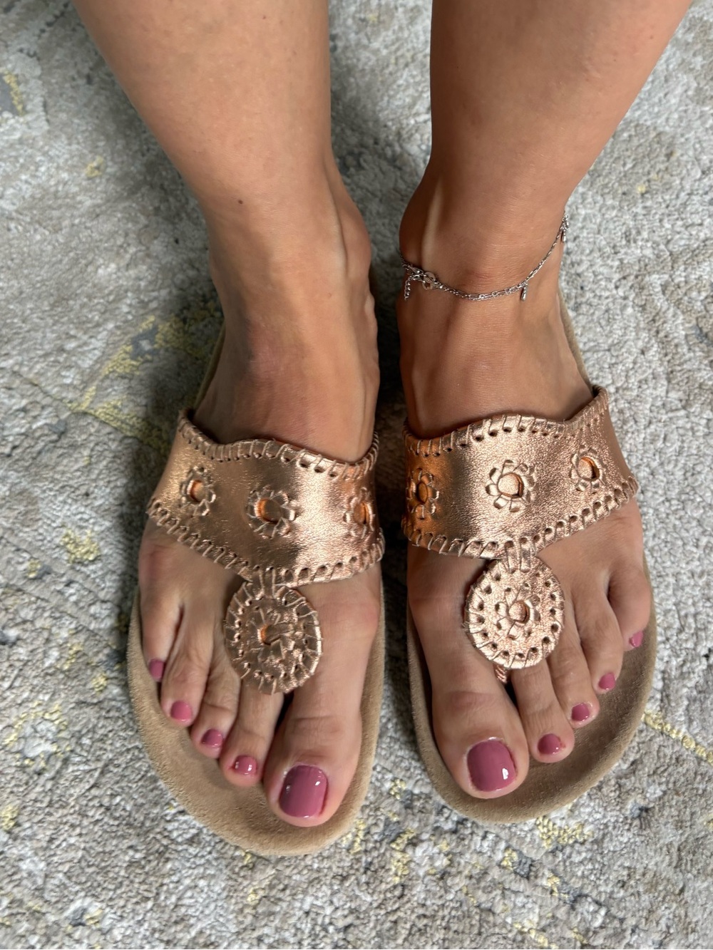 Jack Rogers Jacks Comfort Sandals in Rose Gold size 8.5 - Picture 2 of 8